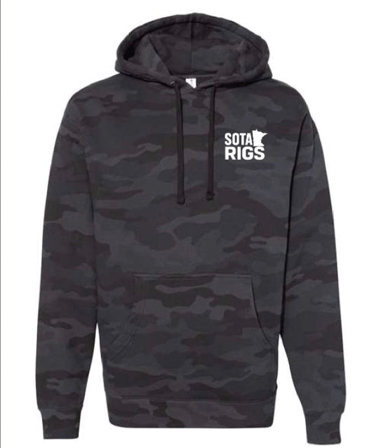 Black Camo Hooded Sweatshirt